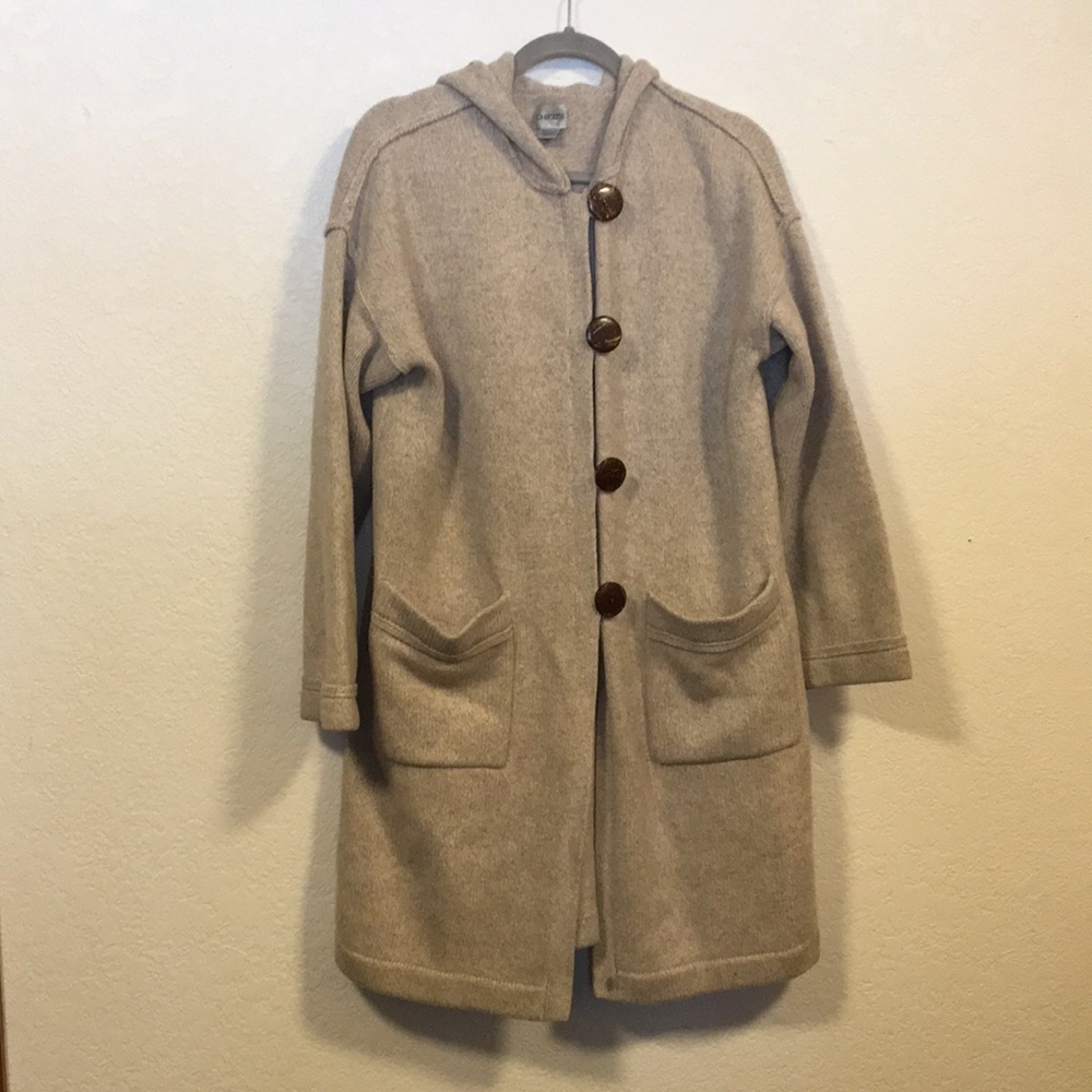 Chico’s 100% Lambs Wool Hooded Duster